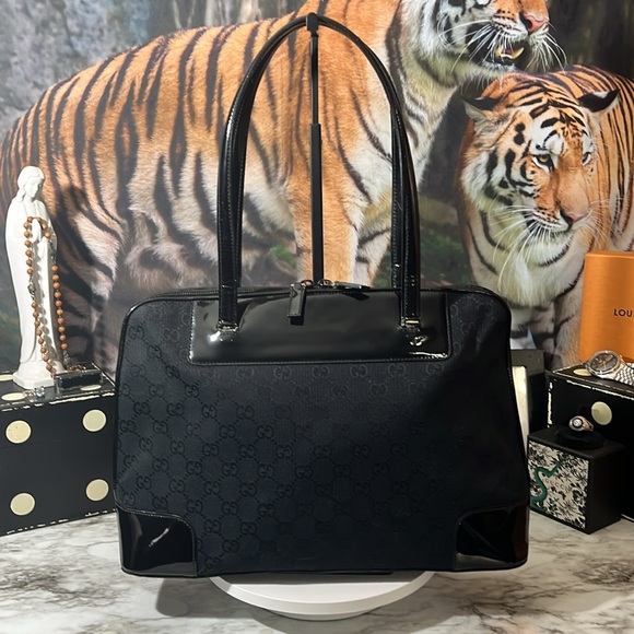 Gucci Handbags - Gucci Black Monogram Tote Bag